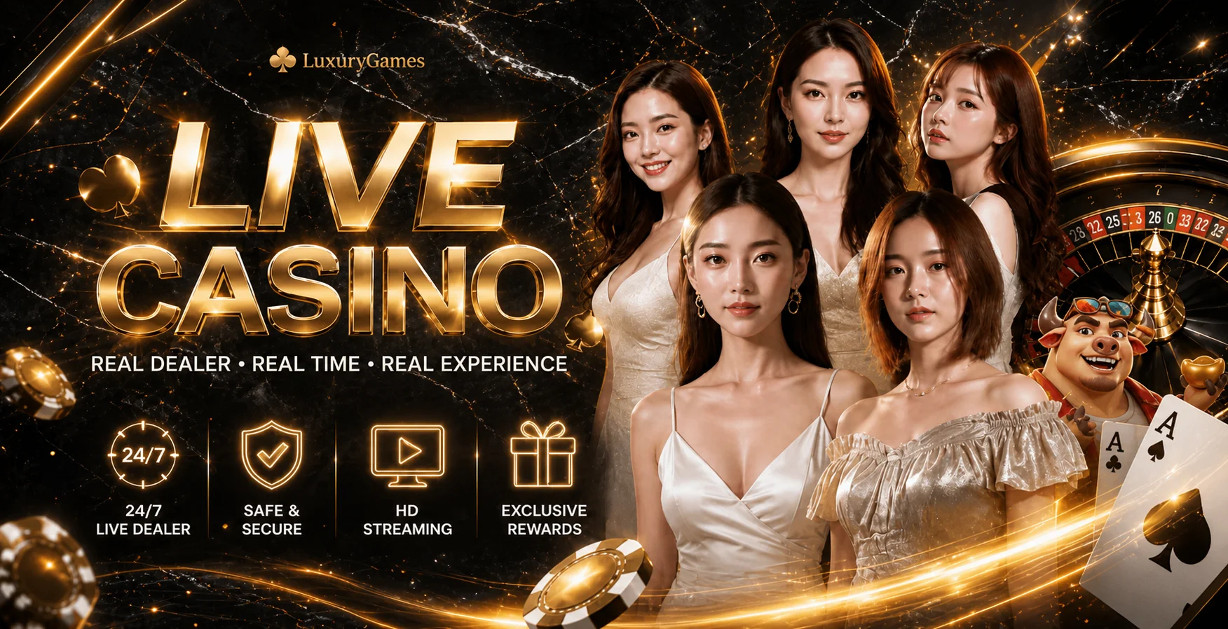 LuxuryGames คาสิโนสดและเกมโต๊ะ